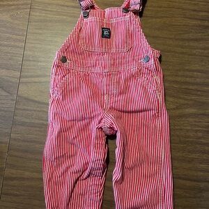 OshKosh B'gosh Red and White Striped Overalls